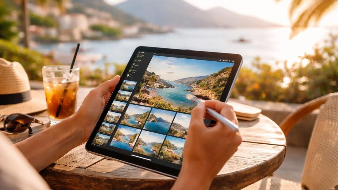 Photos de vacances : retouche et album sur iPad en tourisme