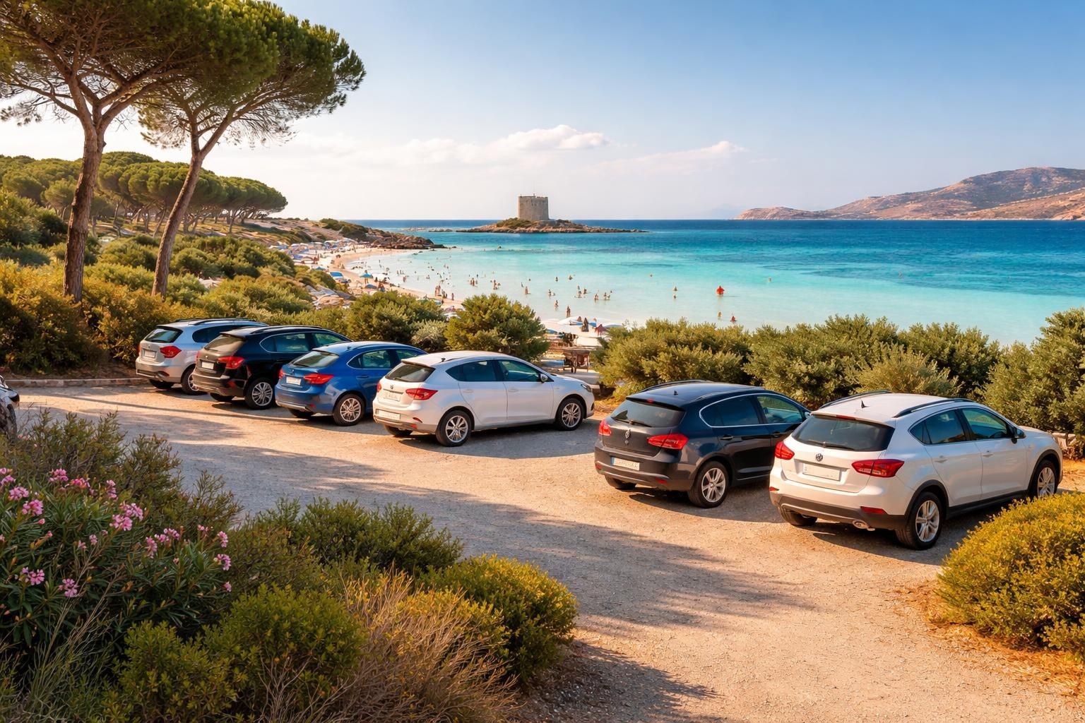 découvrez pourquoi le parking la pelosa à stintino en sardaigne est indispensable pour accéder facilement à l'une des plus belles plages de la région.