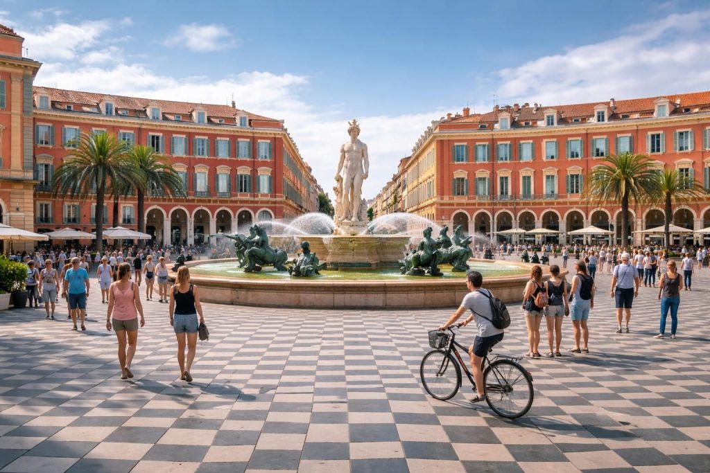 découvrez les meilleures photos à prendre sur la place masséna à nice, france, avec ses monuments emblématiques, ses fontaines lumineuses et son ambiance unique.