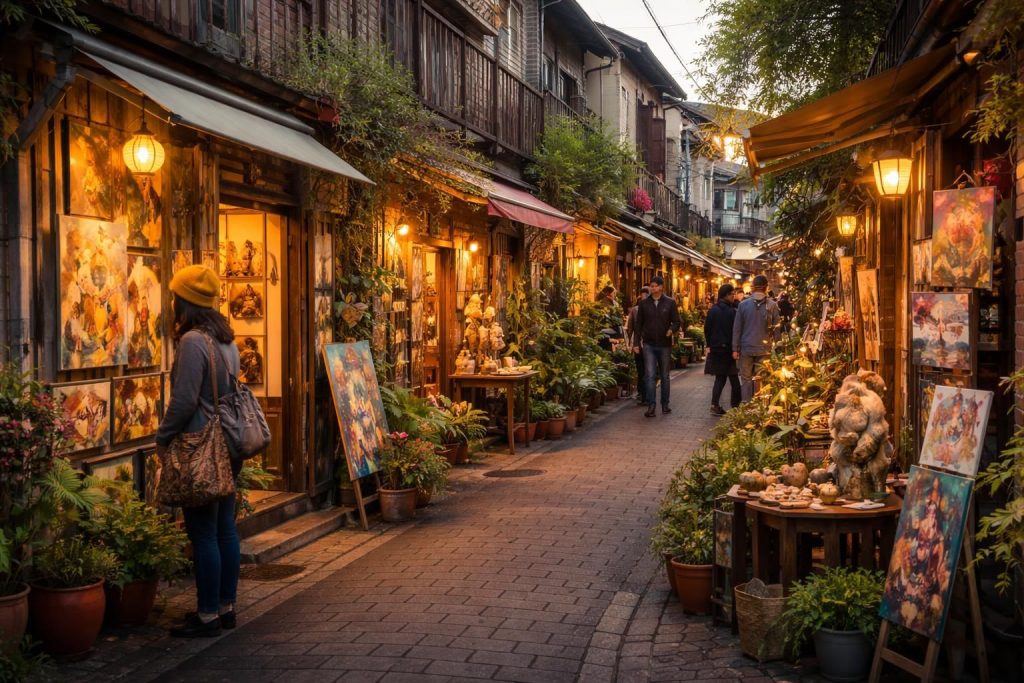 découvrez nakazakicho, un quartier unique où l'art se vit au quotidien. plongez dans une atmosphère créative et sensorielle, entre galeries, ateliers et cafés artistiques.